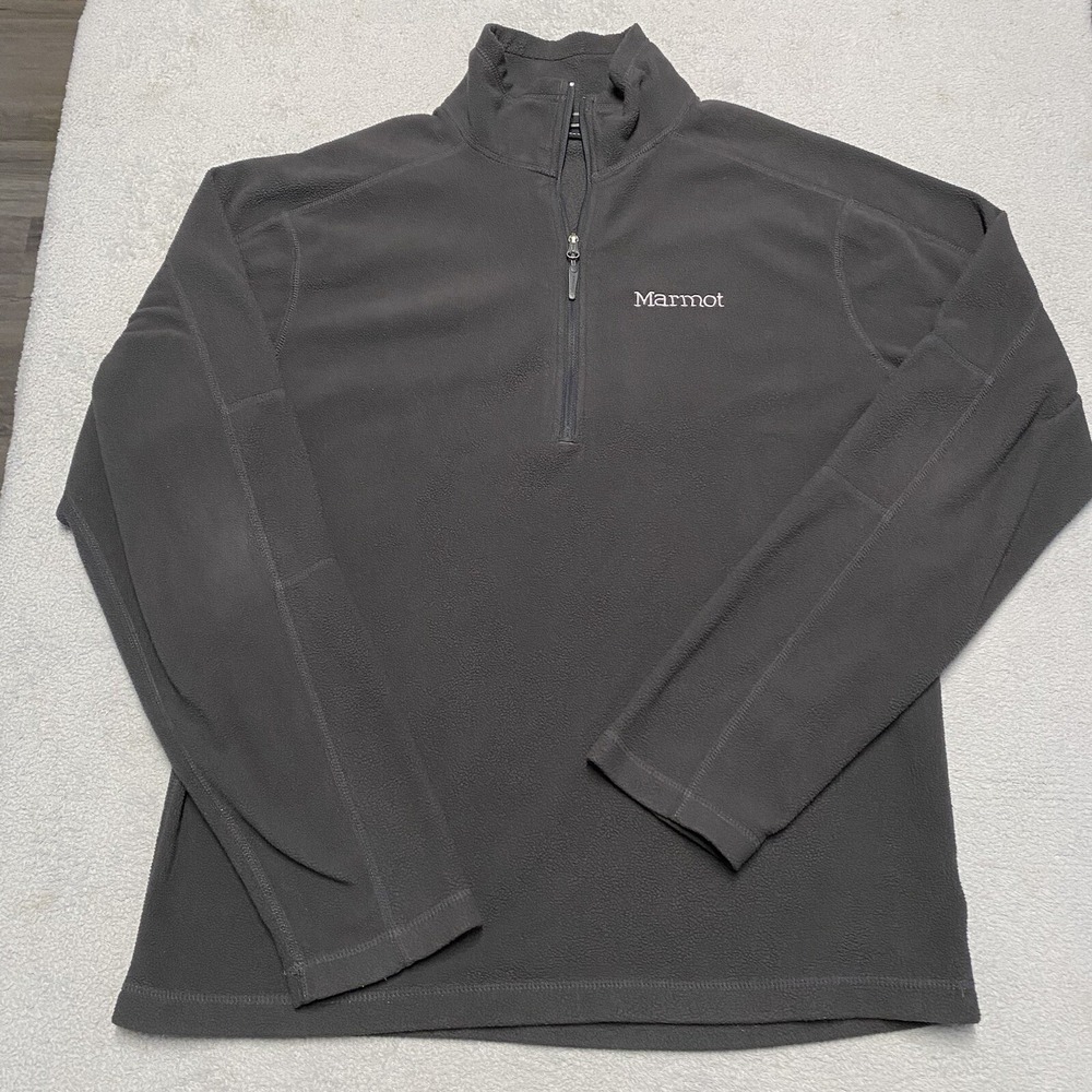 Marmot Rocklin Fleece Pullover‎ Mens Small Gray 1/2 Zip Outdoors Hiking